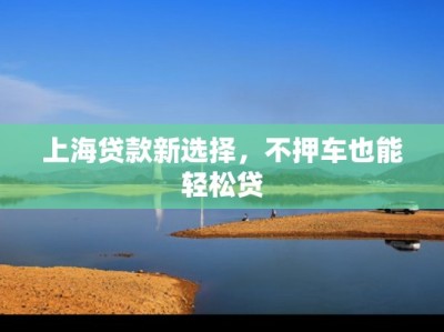 上海贷款新选择，不押车也能轻松贷